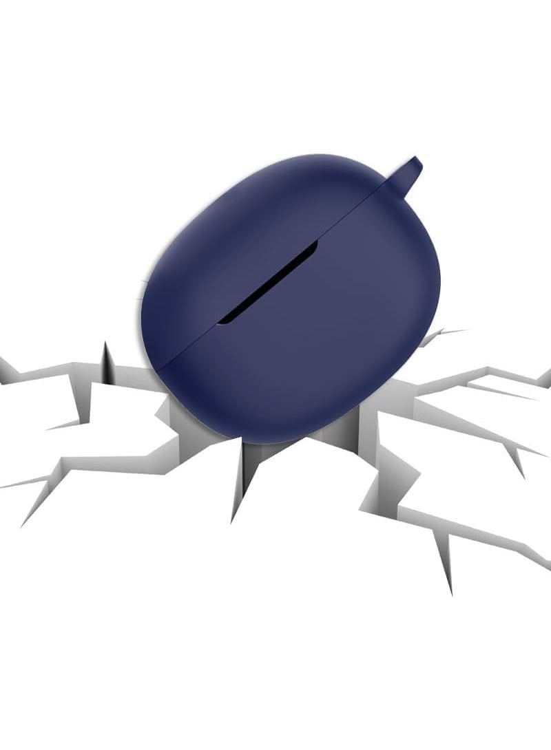 Silicone Case Compatible with Vivo Buds TWS 3e – Soft Protective Silicone Cover, Shockproof Sleeve with Carabiner for Vivo Buds 3e Wireless Earbuds – Blue - Image 2