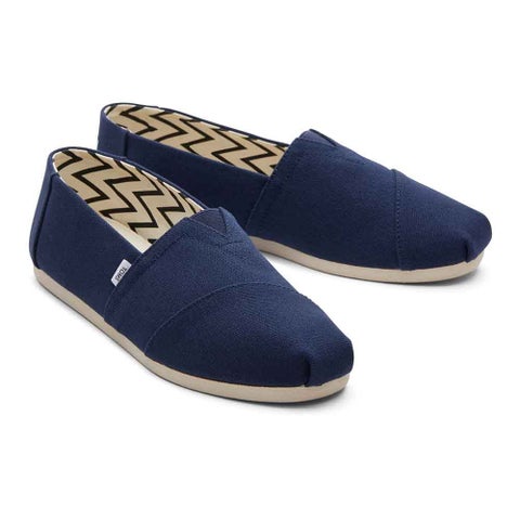 TOMS TOMS Men's Alpargata Loafer Flat, Navy Recycled Cotton Canvas