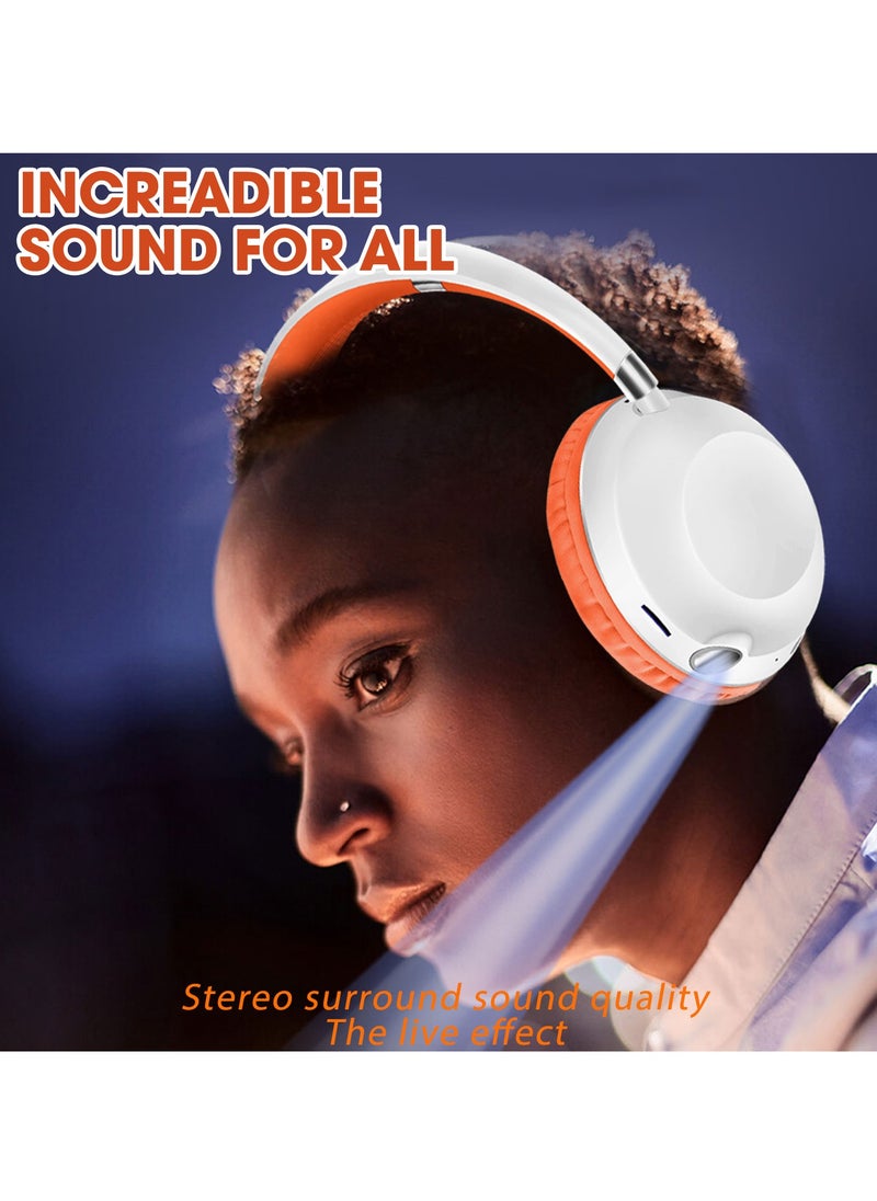 GULFLINK 400mah Bluetooth Wireless Headphones for Teens Adults Orange  - Image 2