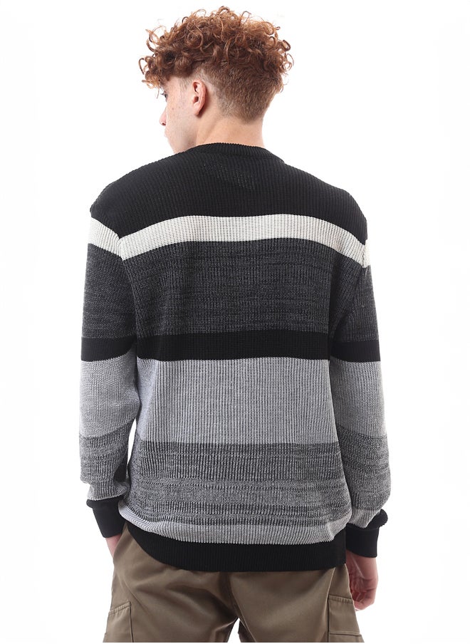 RAVIN Heather Grey & Black Knitted Slip On Pullover  - Image 3