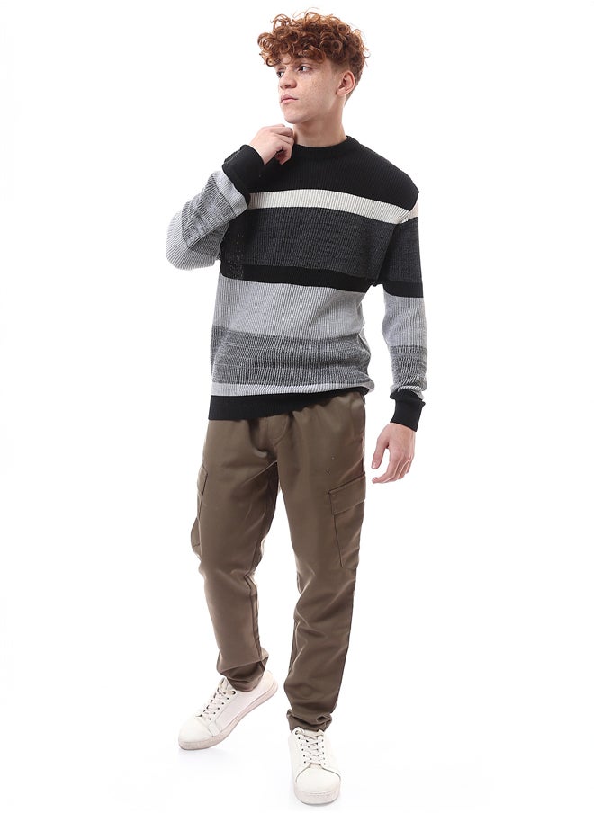 RAVIN Heather Grey & Black Knitted Slip On Pullover  - Image 5