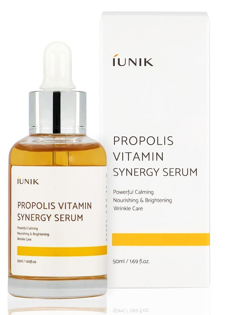 iUNIK Propolis 70% Vitamins 17% Synergy Serum, Centella Fruits Extract Calming Soothing Deep Nourishing Dry Damaged Dull Spot Hyperpigmentation Sensitive Acne-prone Skin No Pore Clogging Korean Skinca  - Image 1