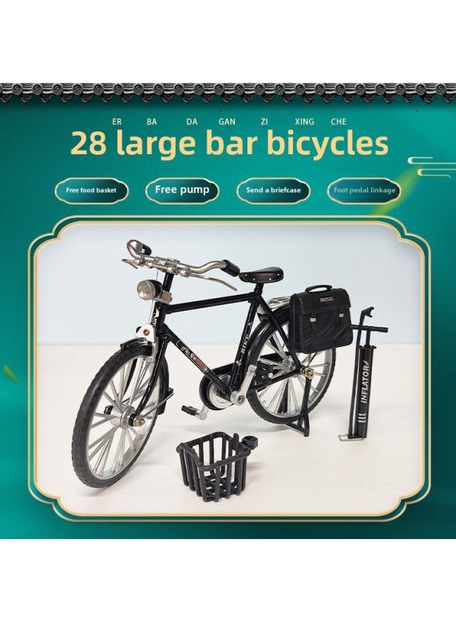 Loquat 【DIY Assembly】 Postal Car 28 Big Bar Bicycle Alloy Model Assembly Toy Ornaments Car Model Net Red-Color:Car Light Version 【bag】 Assembled Black + Tools + Accessories - Image 2