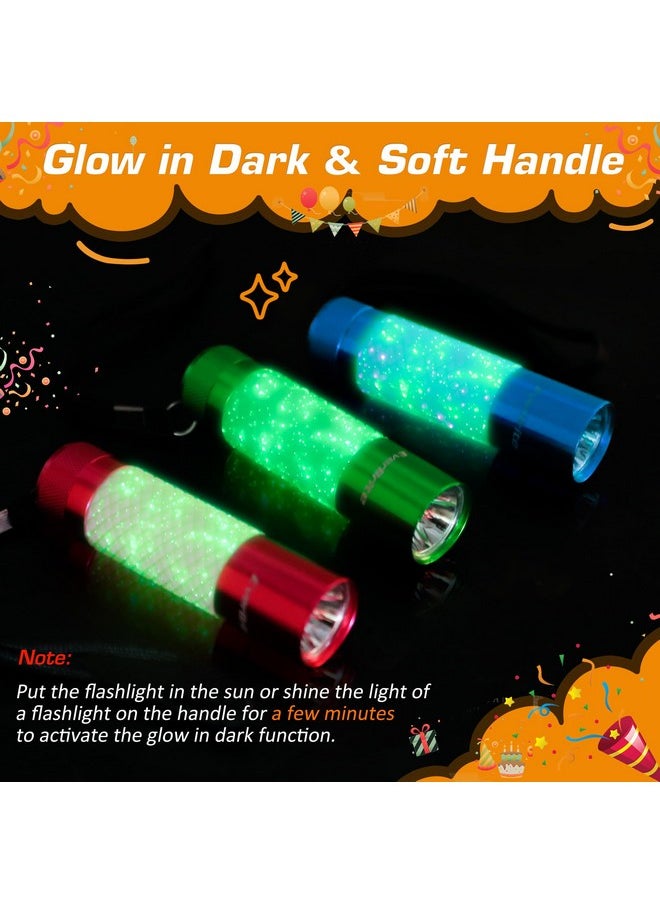 EverBrite EverBrite 6-Pack Mini Flashlights, Glow in Dark Flashlights, Aluminum LED Flashlights Party Favors Assorted Colors for Camping, Hiking, Indoor, 18XAAA Batteries Included  - Image 2