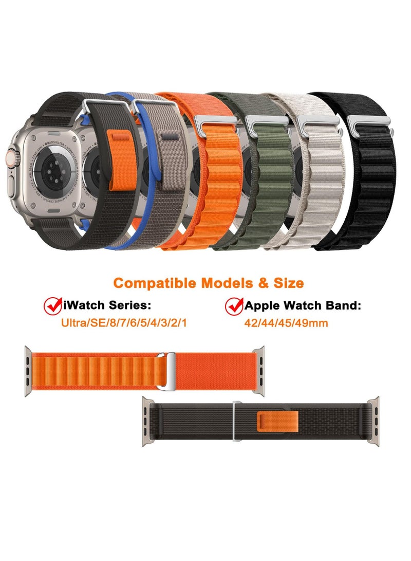 BORTONY Apple Watch Band 42mm 44mm 45mm 49mm Pack of 6 Nylon Alpine Loop Band for Men Women with Adjustable Style Sport Strap for iWatch Series Ultra SE 8 7 6 5 4  - Image 3