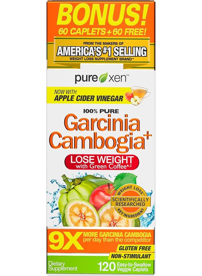 purely inspired Garcinia Cambogia Weight Loss Supplement veggie caplets with Green Coffee Bean & ACV, 120 Count - Image 1