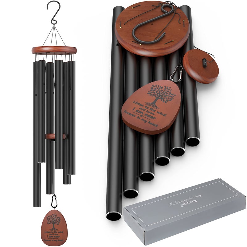 kerligher Sympathy Memorial Wind Chimes for Loss of Loved One,41 inch Large Wind Chimes Outside Deep Tone,Ideal Memorial/Bereavement/Sympathy Gift for Condolence and Funeral (Black) - Image 1