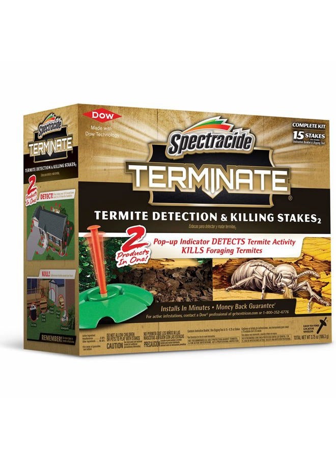 Spectracide Terminate Termite Detection & Killing Stakes, Kills Foraging Termites, Detects Termite Activity, 15 Count - Image 1