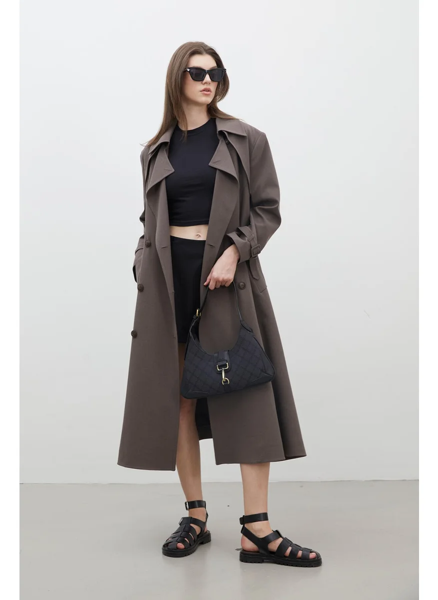 Manuka Paris Oversize Double Breasted Trench Coat Mink