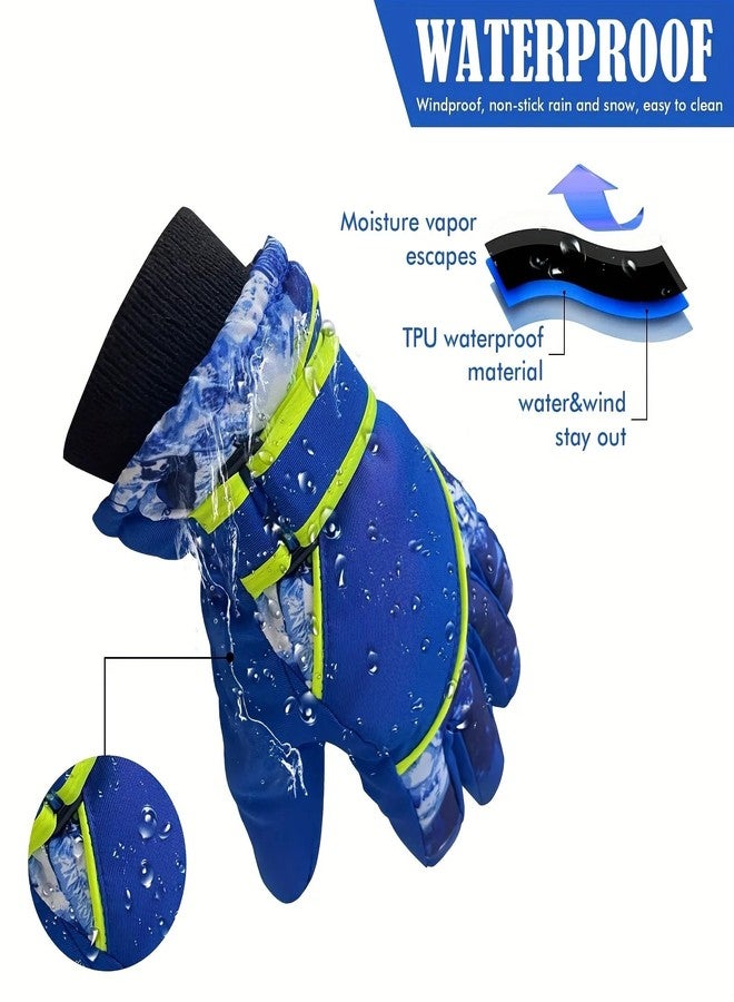 CXQRR Kids Winter Snow Ski Gloves Boys Girls Warm Waterproof Breathable Gloves for Outdoor Sports 4-7Y - Image 4