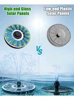 SYOSI Solar Fountain with LED Lights, Solar Fountain Upgraded 100% Glass Panel, 3.5W Floating Solar Bird Bath Fountains with 4 Fixed Rods, 6 Nozzle, Solar Fountain Pump for Bird Bath, Garden, Pond, Pool  - Image 3