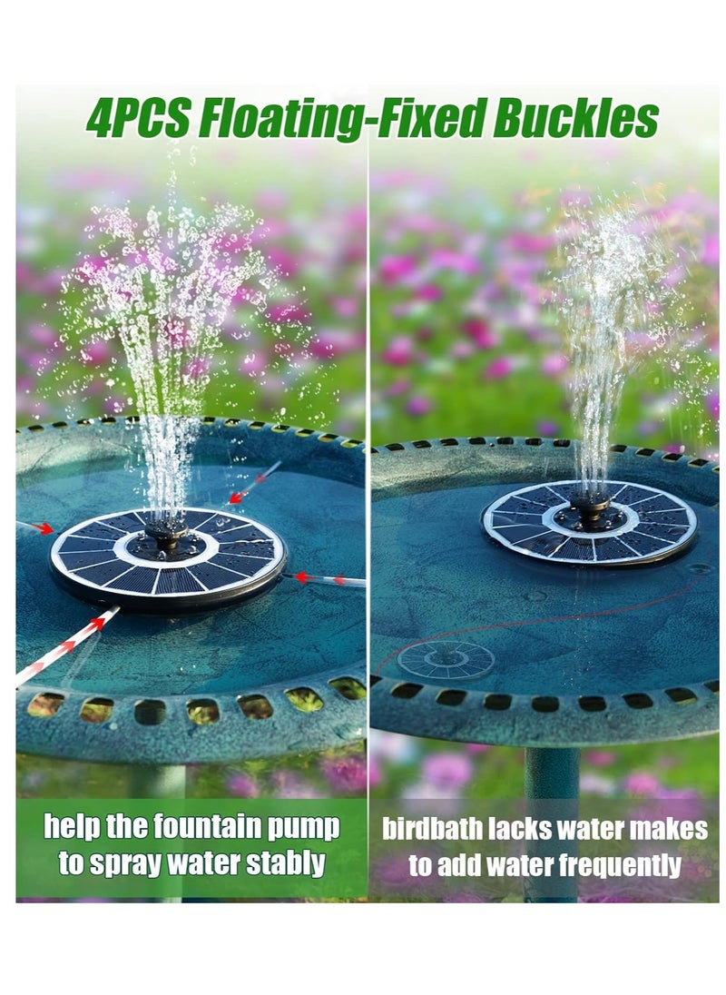 SYOSI Solar Fountain with LED Lights, Solar Fountain Upgraded 100% Glass Panel, 3.5W Floating Solar Bird Bath Fountains with 4 Fixed Rods, 6 Nozzle, Solar Fountain Pump for Bird Bath, Garden, Pond, Pool  - Image 4