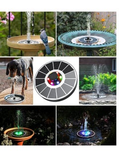 SYOSI Solar Fountain with LED Lights, Solar Fountain Upgraded 100% Glass Panel, 3.5W Floating Solar Bird Bath Fountains with 4 Fixed Rods, 6 Nozzle, Solar Fountain Pump for Bird Bath, Garden, Pond, Pool  - Image 5