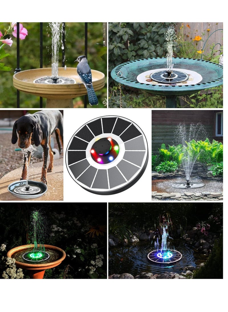 SYOSI Solar Fountain with LED Lights, Solar Fountain Upgraded 100% Glass Panel, 3.5W Floating Solar Bird Bath Fountains with 4 Fixed Rods, 6 Nozzle, Solar Fountain Pump for Bird Bath, Garden, Pond, Pool  - Image 5