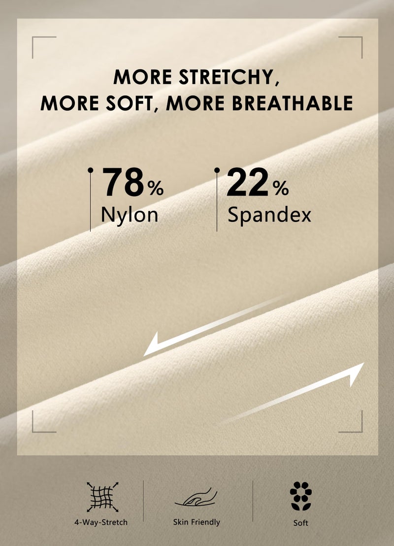 Libin Wide Leg Pants for Women Yoga Pants 29" High Waist Lounge Work Dress Outfits Stretch Straight Leg Sweatpants for Vacation, Light Khaki, L - Image 5