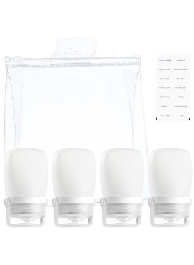 RONRONS Silicone Travel Bottles1oz Mini Ketchup Squeeze Salad Dressing Sauce Bottles Small Leak Proof TSA Approved Container for Shampoo Conditioner Toiletries4 Pieces - Image 1