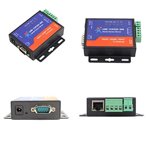 Serial RS232/RS485/RS422 to Ethernet TCP/IP Server with DHCP and Built-in Webpage (USR-TCP232-306)