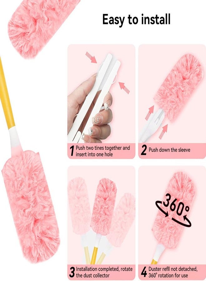 HDView Heavy Duty Duster Refills, 360° Efficient Duster Kit for Swiffer, 30 Pack & 3 ft Extension Pole, 5X Microfibers Multisurface Dusters for Cleaning Home, Celling Fan, Blinds, Vent & Shelves - Image 5