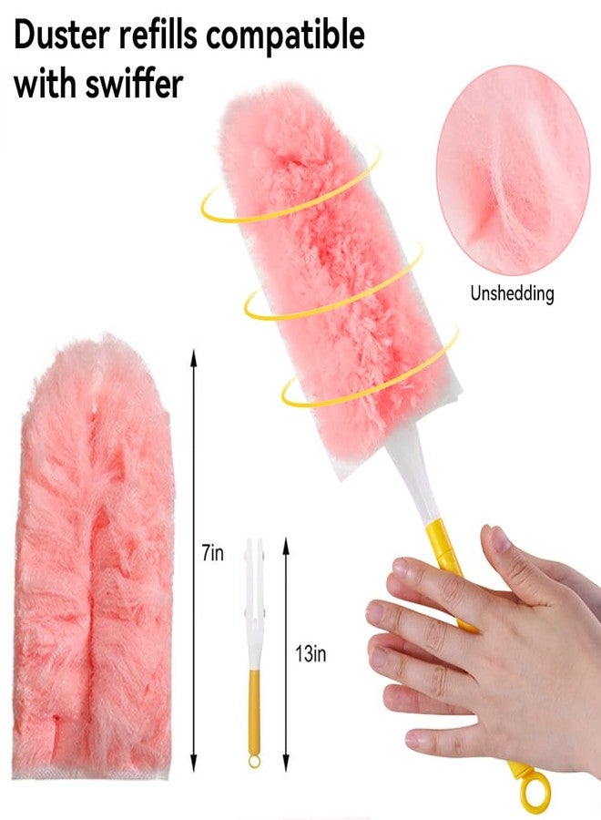 HDView Heavy Duty Duster Refills, 360° Efficient Duster Kit for Swiffer, 30 Pack & 3 ft Extension Pole, 5X Microfibers Multisurface Dusters for Cleaning Home, Celling Fan, Blinds, Vent & Shelves - Image 2