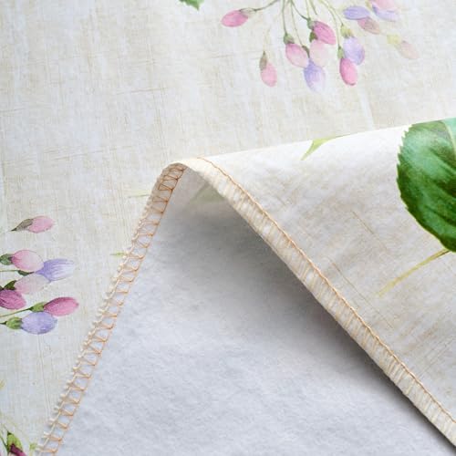 LIBERECOO Reinforced Vinyl Tablecloth with Flannel Backing Waterproof Oil-Proof Floral Plastic Table Cloth Stain-Resistant Wipeable Table Cover Not Stiff - Image 5