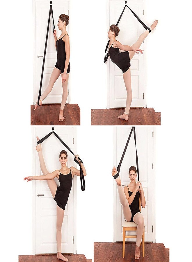 TCHRULES Door Leg Stretcher, Door Flexibility & Stretching Leg Strap - Great for Ballet Cheer Dance Gymnastics or Any Sport Leg Stretcher Door Flexibility Trainer Premium Stretching Equipment Exercise equipment (black) - Image 2