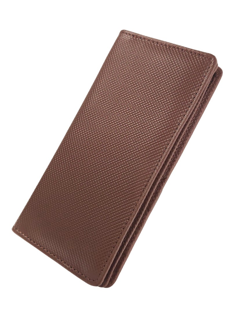 Energize - Long Genuine Leather Wallet for Men, Premium Leather Material with Versatile Compartment, Ideal for Traveling & Daily Use, Perfect Gift for Any Occasion- Brown - Image 1