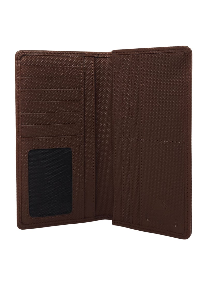 Energize - Long Genuine Leather Wallet for Men, Premium Leather Material with Versatile Compartment, Ideal for Traveling & Daily Use, Perfect Gift for Any Occasion- Brown - Image 1
