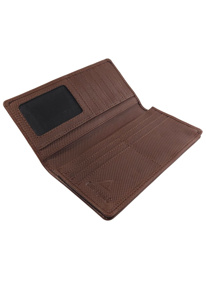 Energize - Long Genuine Leather Wallet for Men, Premium Leather Material with Versatile Compartment, Ideal for Traveling & Daily Use, Perfect Gift for Any Occasion- Brown - Image 1