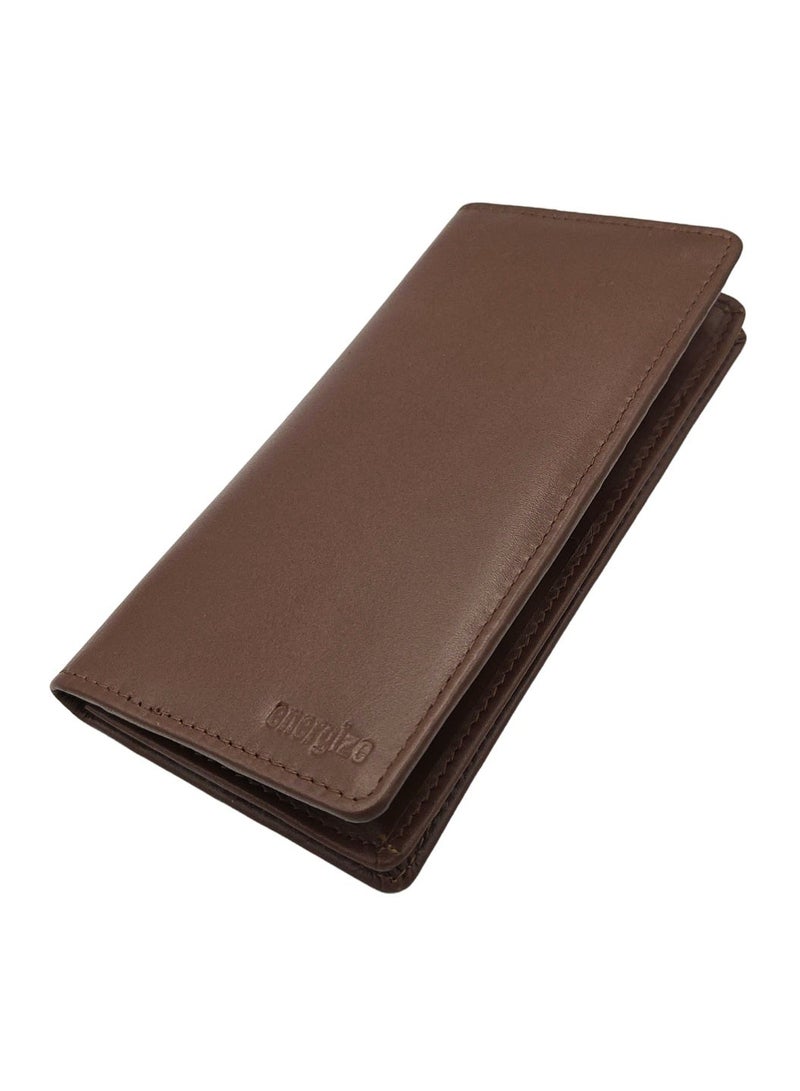 Energize Long Genuine Leather Wallet for Men, Premium Leather Material with Versatile Compartment, Ideal for Traveling & Daily Use, Perfect Gift for Any Occasion- Brown - Image 1