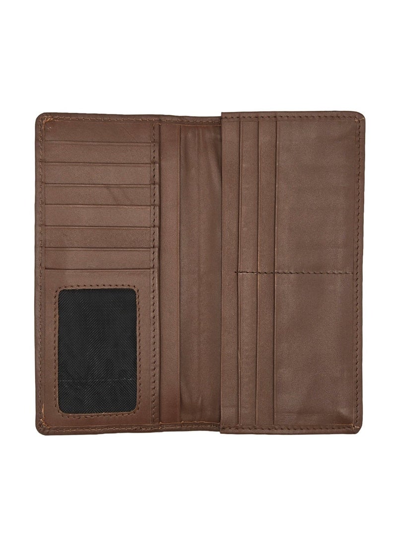 Energize Long Genuine Leather Wallet for Men, Premium Leather Material with Versatile Compartment, Ideal for Traveling & Daily Use, Perfect Gift for Any Occasion- Brown - Image 2