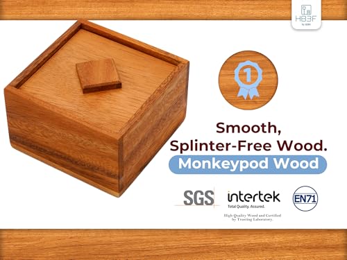BSIRI Treasure Riddle Box Secret Box Brain Teaser Wooden Puzzle Boxes with Hidden Compartments Ideal Mystery Jewelry Box 3D Puzzle Lock Gift Card and Money Puzzle - Image 5