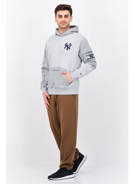 Champion Champion x MLB Men Sportswear Fit Long Sleeve Outdoor Hoodie, Heather Grey  - Image 4