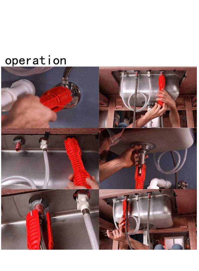 KASTWAVE 16 (8-in-1) Faucet and Sink Installer, Multi-purpose Wrench Plumbing Tool for Toilet Bowl/Sink/Bathroom/Kitchen Plumbing and More (red) - Image 5