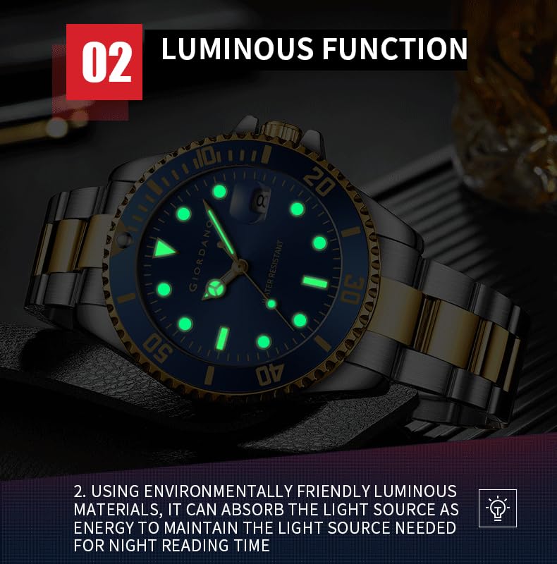 Giordano Premium Analog Watch for Men with Rotating Bezel, Stainless Steel Strap and Date Display - Image 5