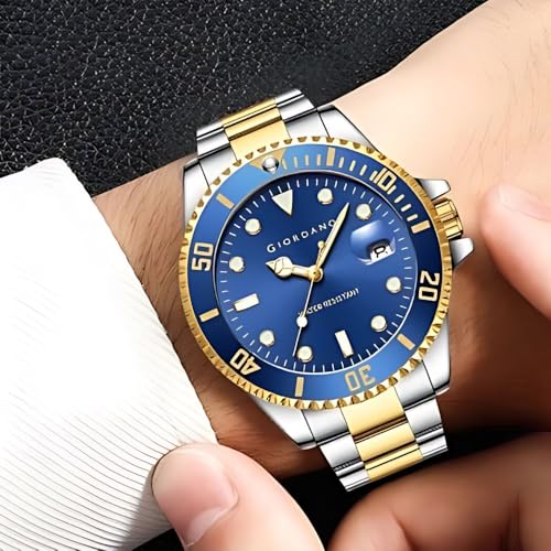 Giordano Premium Analog Watch for Men with Rotating Bezel, Stainless Steel Strap and Date Display - Image 2