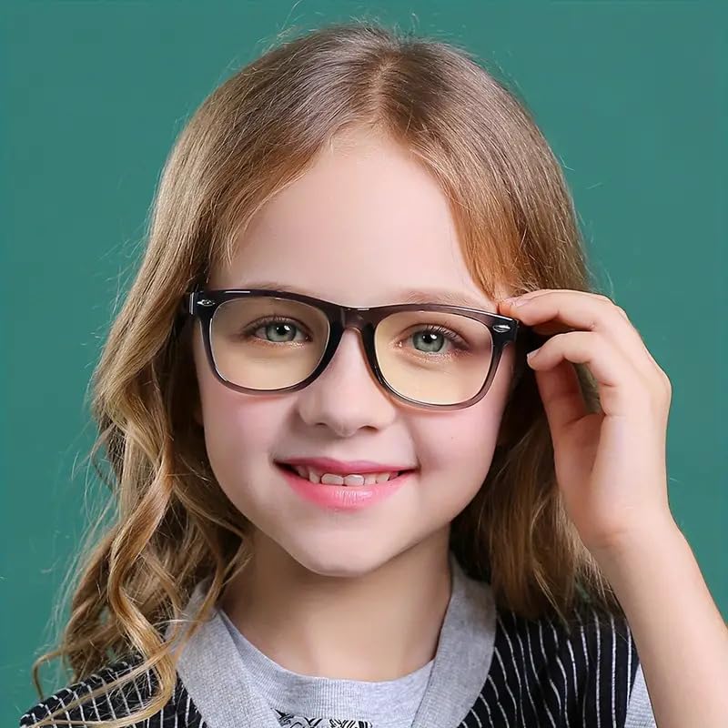 Boolavard Kids Nerd Glasses Clear Lens Geek Fake Eyeglasses for Girls Boys Eyewear Age 4-12 (Blue) - Image 2