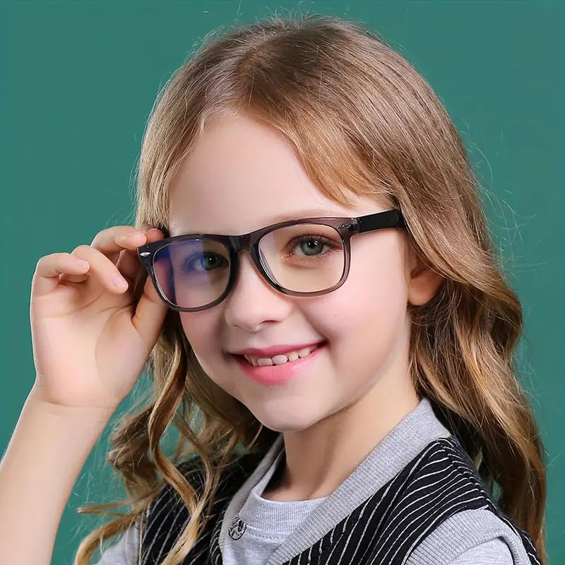 Boolavard Kids Nerd Glasses Clear Lens Geek Fake Eyeglasses for Girls Boys Eyewear Age 4-12 (Blue) - Image 3