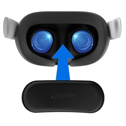 Digicharge VR Lens Cover for Vision Pro, Meta Quest 3, Quest 2, PSVR, HTC Vive, Valve Index & More – Soft Foam Lens Protector with Fabric Cover | Dust & Scratch Protection for Storage & Travel - Image 1