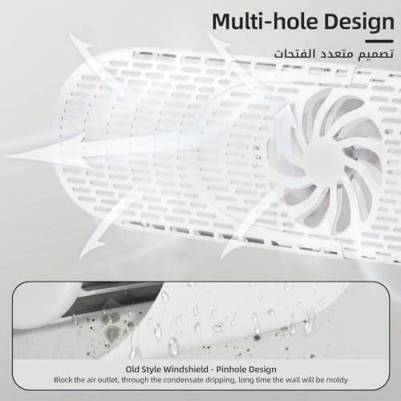 Split Air Conditioner Deflector Classic Model, Easy Installation Without Punching For Wall, AC Vent Deflector Adjustable Windshield with Fan Blades to Split Air - Image 2