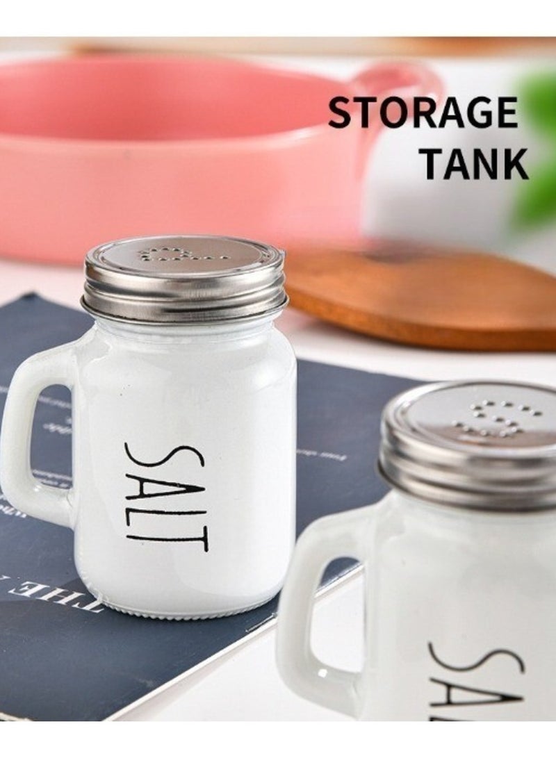 ALMiHomi Salt and Pepper Shakers Set, 2 Pcs Elegant Glass Shakers with Stainless Steel Lids, Minimalist Luxury Design for Home Kitchen, Dining Table, Restaurant, BBQ, and Wedding Decor, Black & White - Image 3