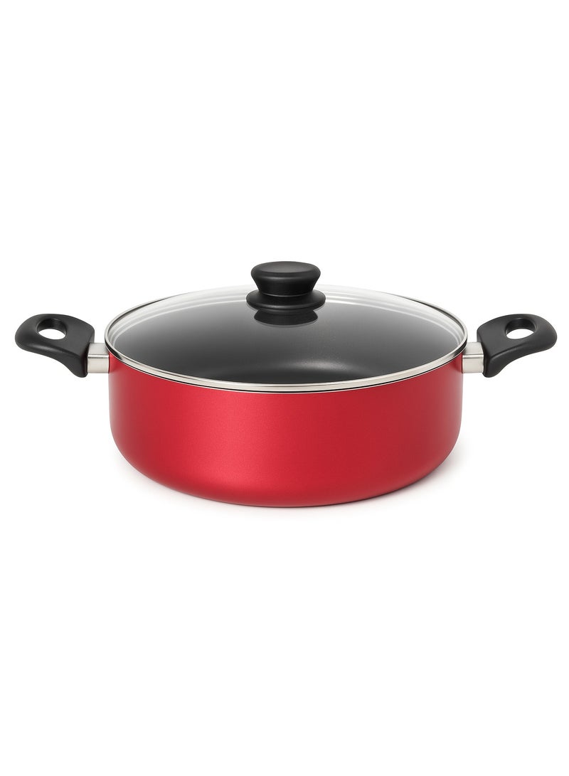 British Chef 30cm Non-Stick Casserole with Glass Lid | Strong Material | Rust Resistant | Heats Evenly | Easy to Clean | Clear Lid for Easy Cooking BC173 - Image 1