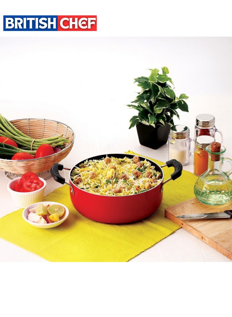 British Chef 30cm Non-Stick Casserole with Glass Lid | Strong Material | Rust Resistant | Heats Evenly | Easy to Clean | Clear Lid for Easy Cooking BC173 - Image 2