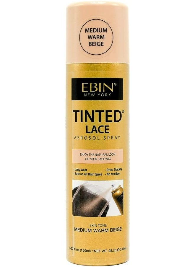 EBIN NEW YORK Tinted Lace Aerosol Spray – Medium Warm Beige 150 ML  - Image 1