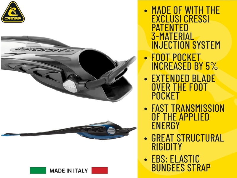 Cressi Reaction EBS Fins Blue/Azure - Image 3