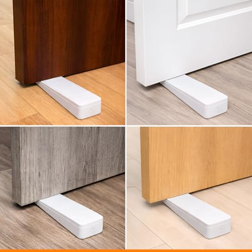 VOLO Non-Slip Rubber Wedge Door Stoppers_to Stop Or Jam Doors, Stackable and Slip-Resistant for Tiles, Carpet, Wood or Laminated Floors - White - Image 3