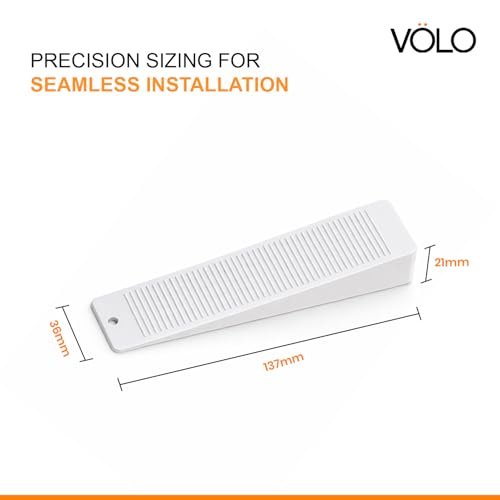 VOLO Non-Slip Rubber Wedge Door Stoppers_to Stop Or Jam Doors, Stackable and Slip-Resistant for Tiles, Carpet, Wood or Laminated Floors - White - Image 2