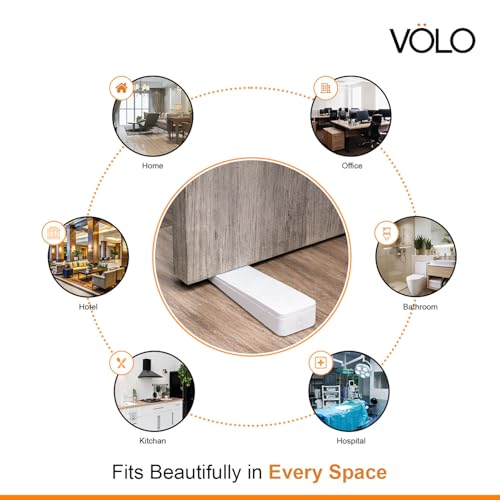 VOLO Non-Slip Rubber Wedge Door Stoppers_to Stop Or Jam Doors, Stackable and Slip-Resistant for Tiles, Carpet, Wood or Laminated Floors - White - Image 4
