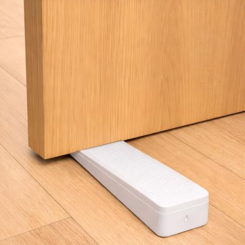 VOLO Non-Slip Rubber Wedge Door Stoppers_to Stop Or Jam Doors, Stackable and Slip-Resistant for Tiles, Carpet, Wood or Laminated Floors - White - Image 1