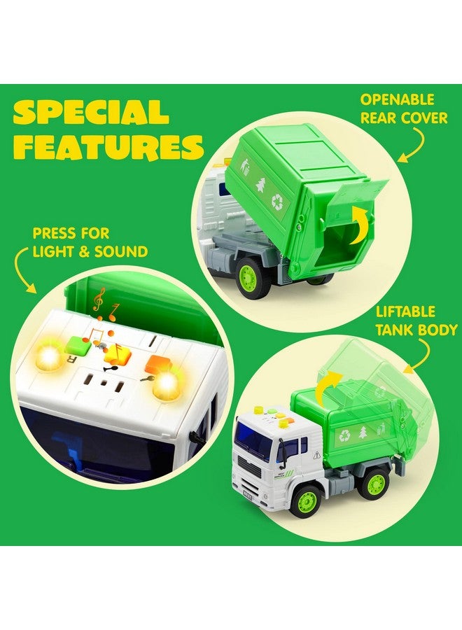 JOYIN 4 Pcs 7" Long Vehicle Toy Set, Toddlers Cars With Lights And Siren Sound, Including Play Police Car, School Bus, Toy Garbage Truck, Ambulance Toy, Christmas Birthday Gifts Toys For Boys 3-5 - Image 2