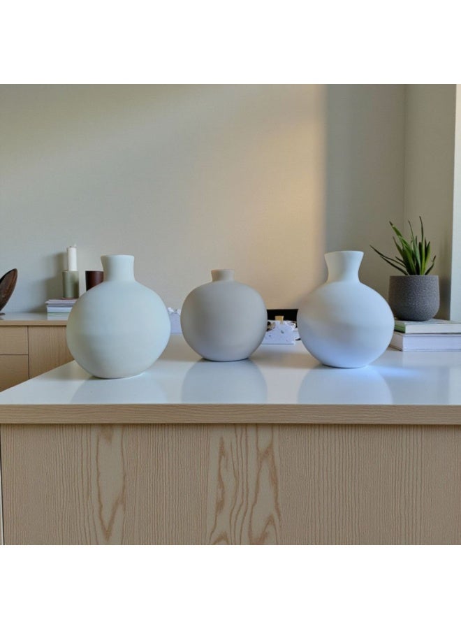 كلور زون بوتري طقم 3 قطع فازات فخارية ديكورية المكتب و المنزل بشكل مميز - Image 1